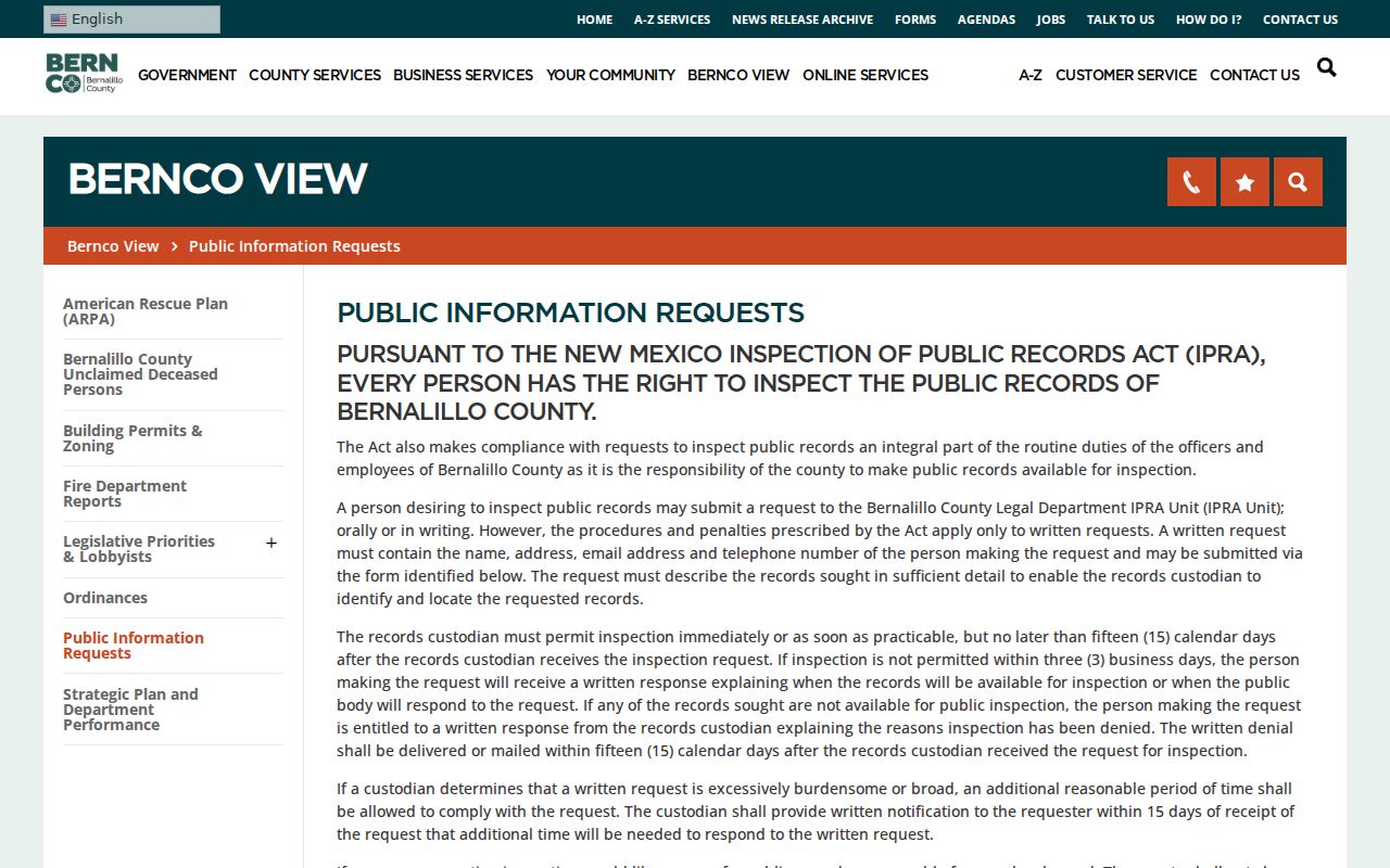 Bernalillo County warrant lookup, county public-record request route