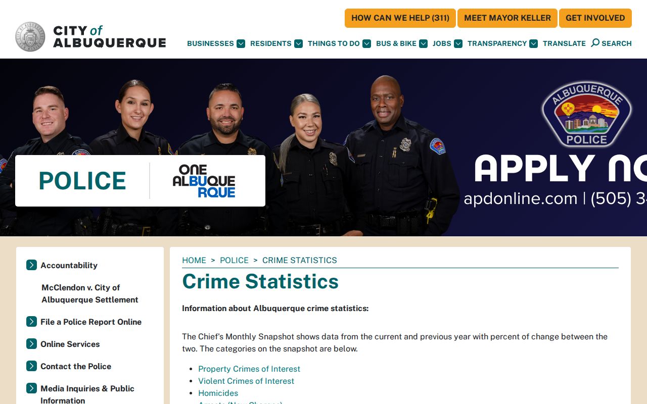 Bernalillo County APD crime statistics and warrant program context