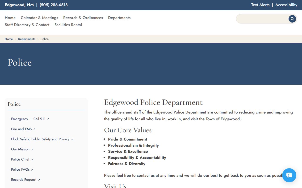 Edgewood warrant search, town police contact