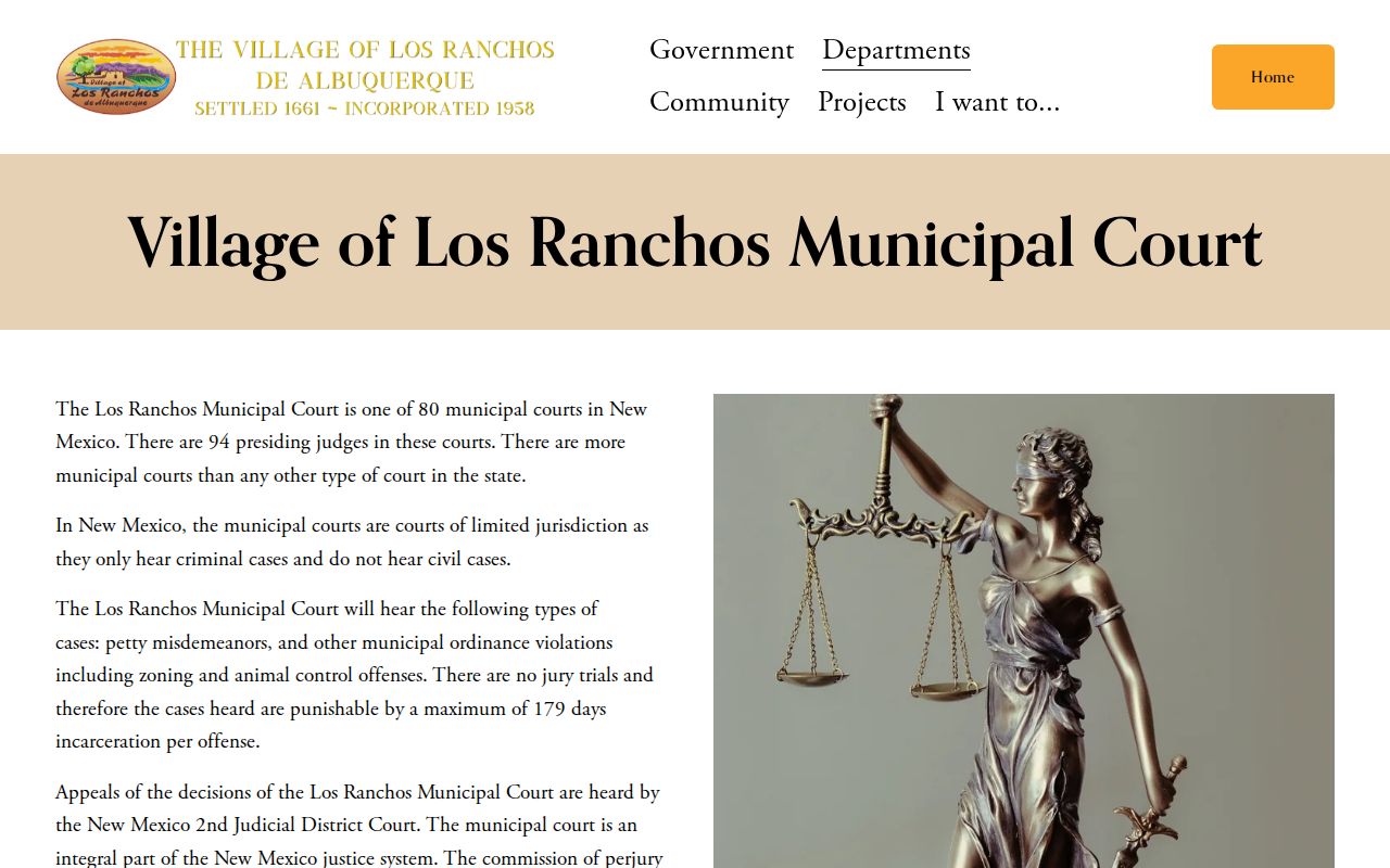 Bernalillo County municipal warrant records, local court access example